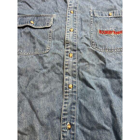 Vintage 1992 Acme Clothing Co. Looney Tunes Embroidered Button Up Shirt Small - Picture 5 of 10